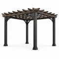 Pergola en aluminium et bois composite marron 300x300 cm