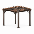Pergola en aluminium et cèdre 300x300 cm marron