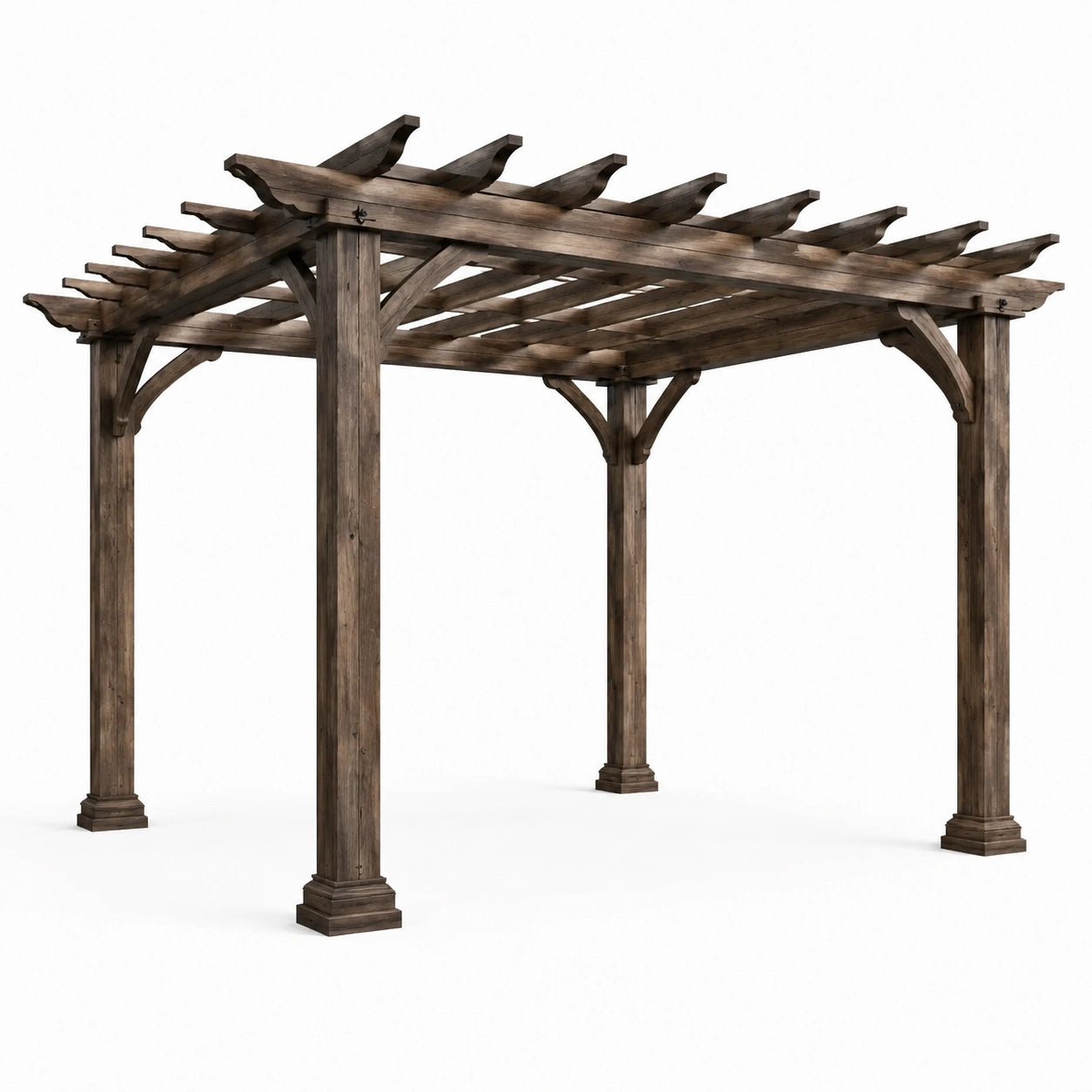 Pergola en bois massif marron 350x300x240 cm