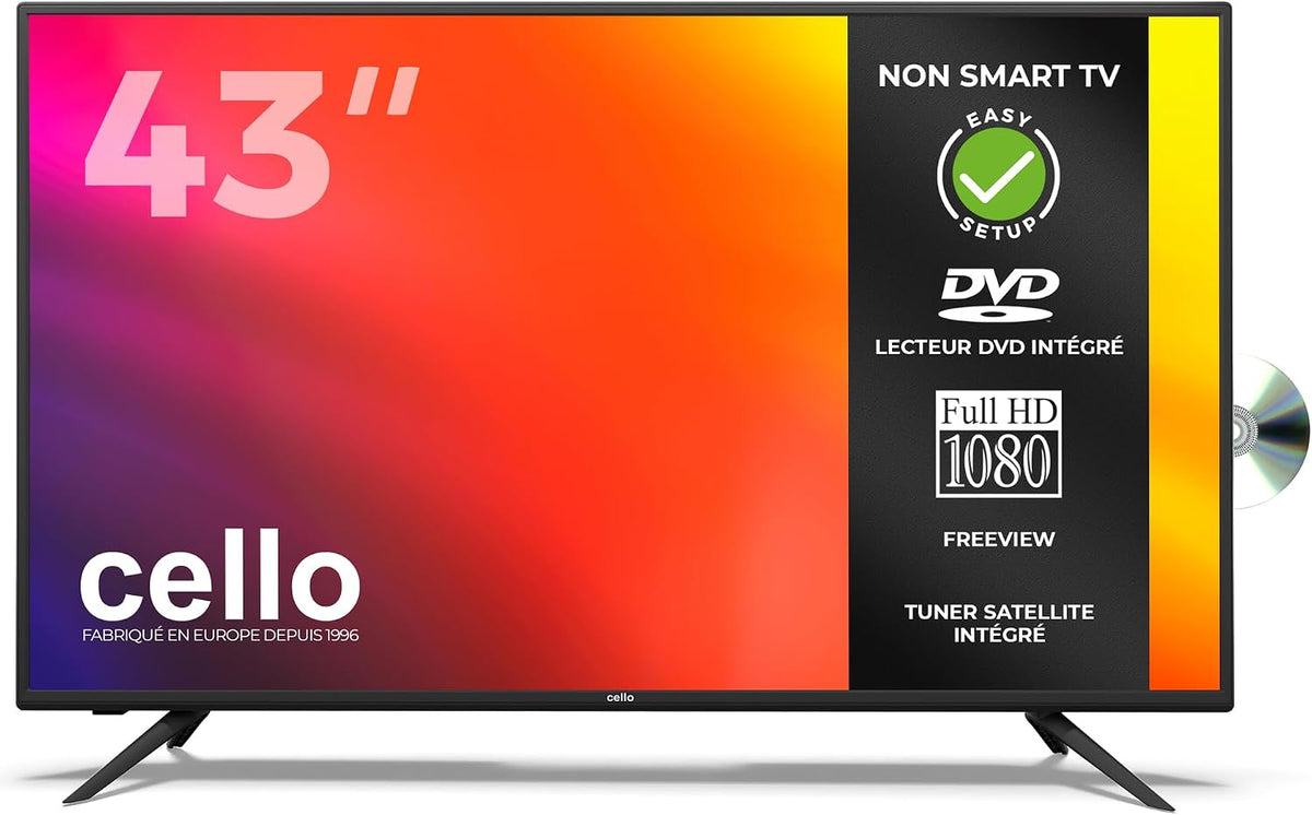 Téléviseur C4320F, 43 pouces, avec éclairage LED, Full HD, Cello