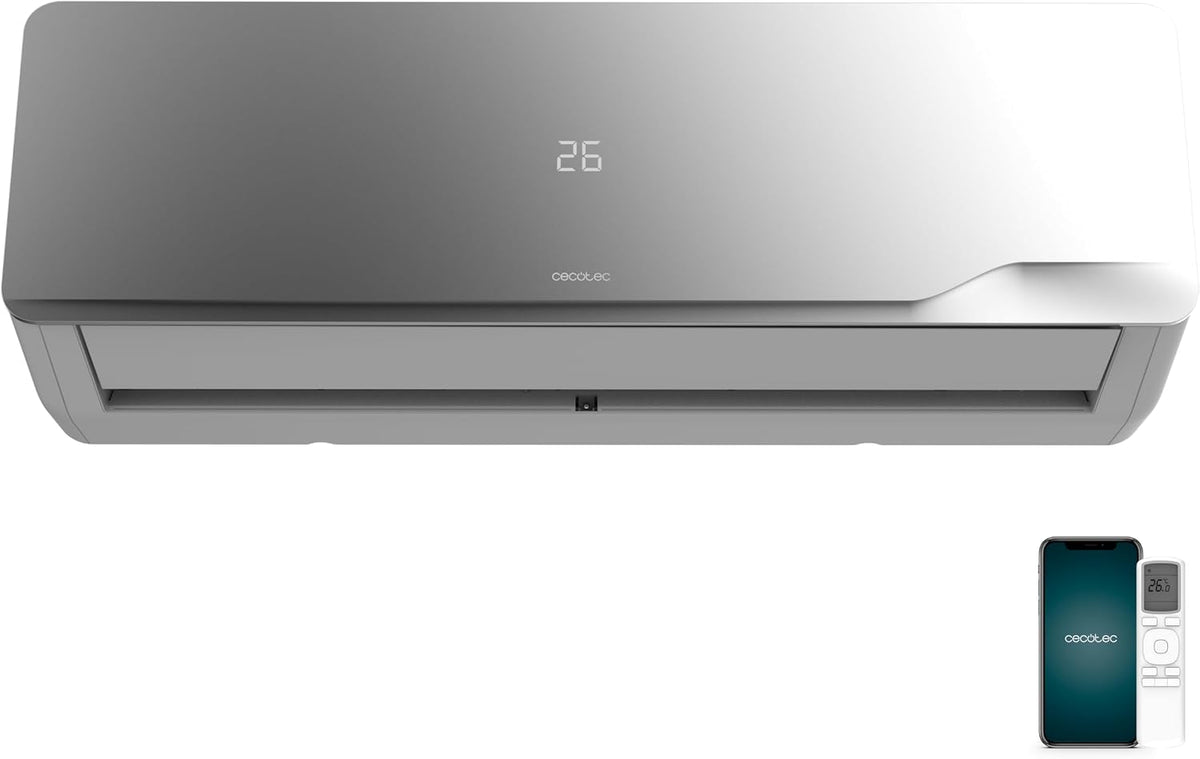 Cecotec climatiseur split, 12000 BTU, 26,4 L, avec éclairage LED, avec Wi-Fi, pompe à chaleur