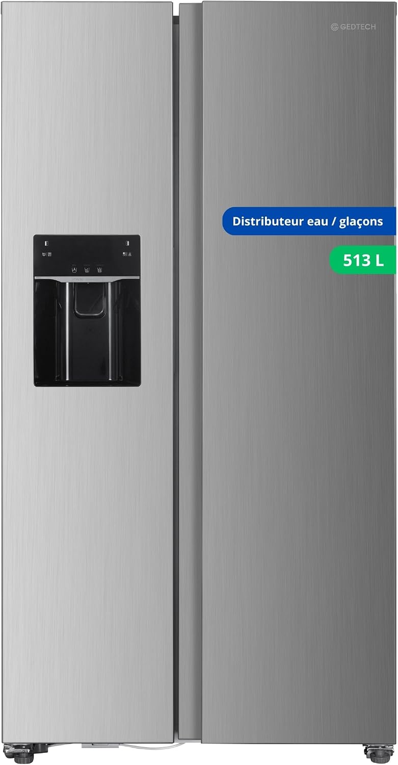 Réfrigérateur GSBSA513IX, 513 L, acier inoxydable, GEDTECH