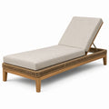 Chaise longue en bois et polyester beige réglable 200x75x35 cm