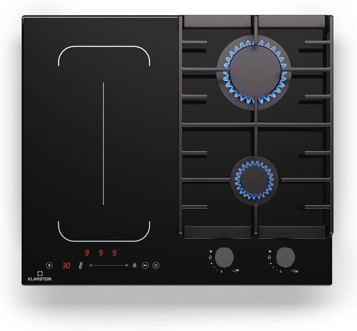Klarstein table de cuisson, 58,5 cm, 7 kW, noir, induction, 4 zones