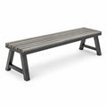 Banc extérieur en aluminium et bois composite gris 180 cm