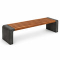 Banc extérieur en bois de teck et béton 180 cm