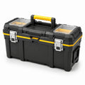 Boîte à outils en plastique noir et jaune avec organiseurs intégrés 60cm x 28cm x 30cm