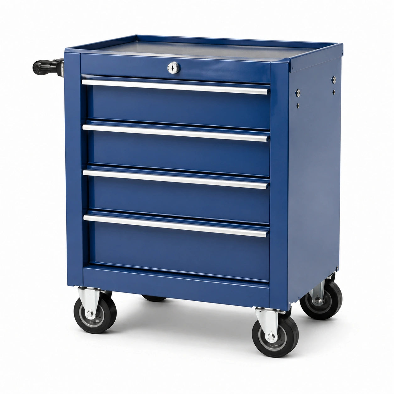 Chariot à outils en métal avec roulettes et 5 tiroirs bleu