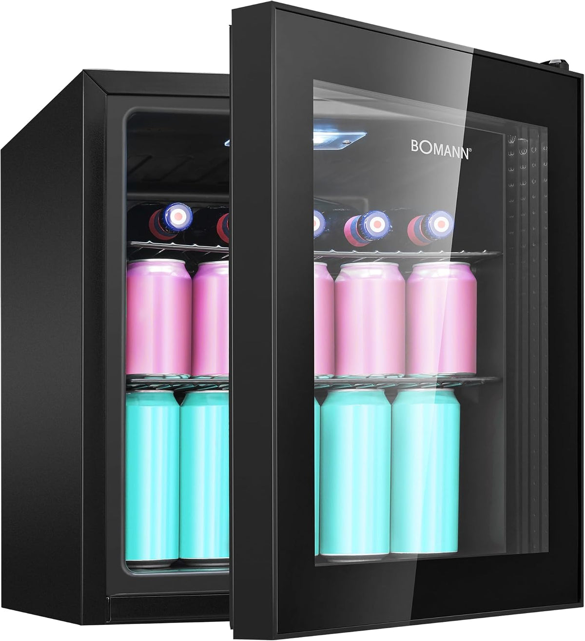 Réfrigérateur KSG 7291, 46 L, avec éclairage LED, noir, Bomann