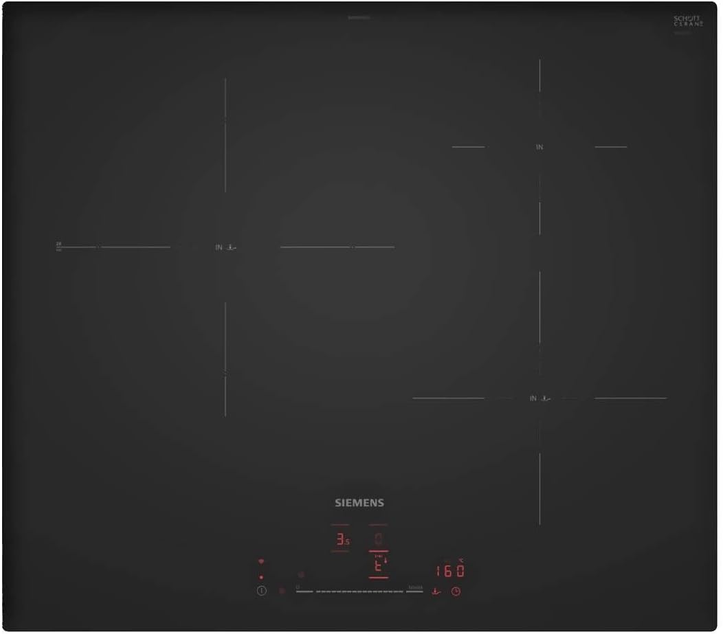 SIEMENS iQ300 table de cuisson, 7400 W, noir, induction, 3 zones