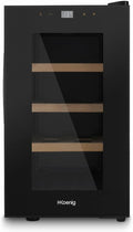 Cave à vin AGE8, 23 L, 11 °C, 18 °C, réglable, acier inoxydable, noir, 8 bouteilles, H.Koenig