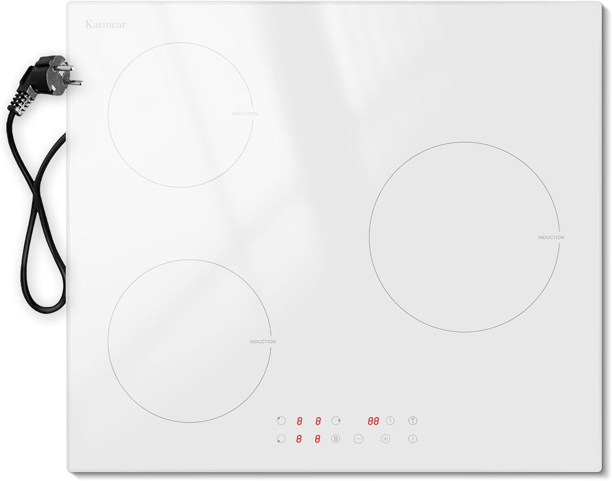 Table de cuisson, blanc, induction, 3 feux, Karinear