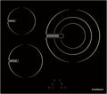 Table de cuisson CCVG35BF, 59 × 52 × 6 cm, 5700 W, vitrocéramique, 3 zones, 9 niveaux, Corbero