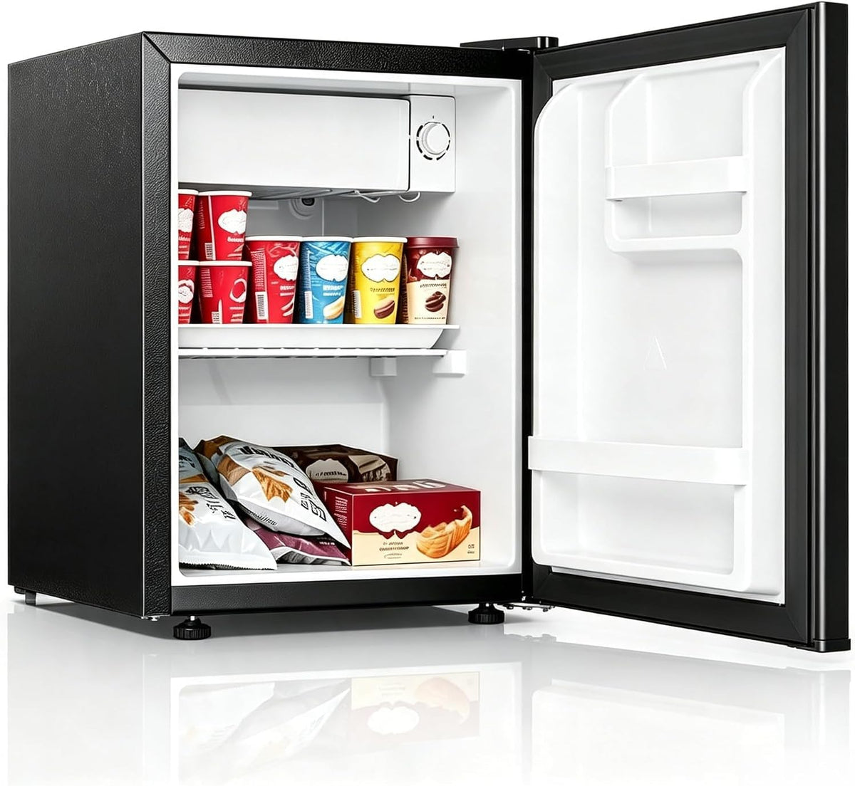 Mini-réfrigérateur, 45,2 L, 6,3 L, 0–10 °C, acier inoxydable, compact, pour le bureau, pour la chambre, RBFGYIOP