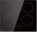 Table de cuisson, 12 cm, 7400 W, noir, induction, 4 brûleurs, Comfee