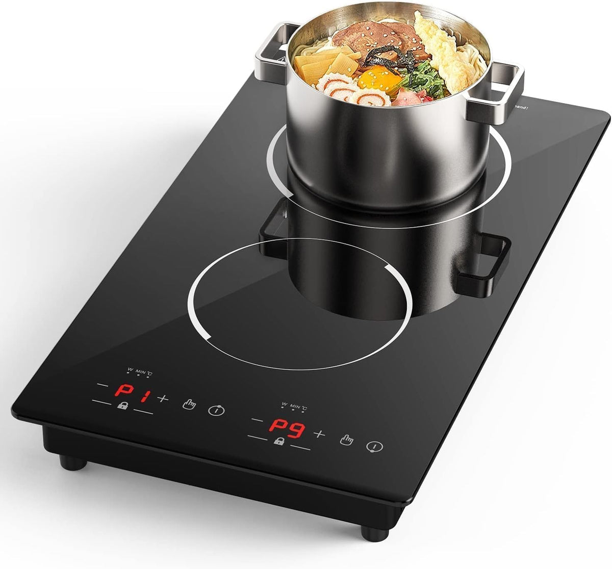 Table de cuisson, 1800 W, noir, induction, 2 feux, VBGK