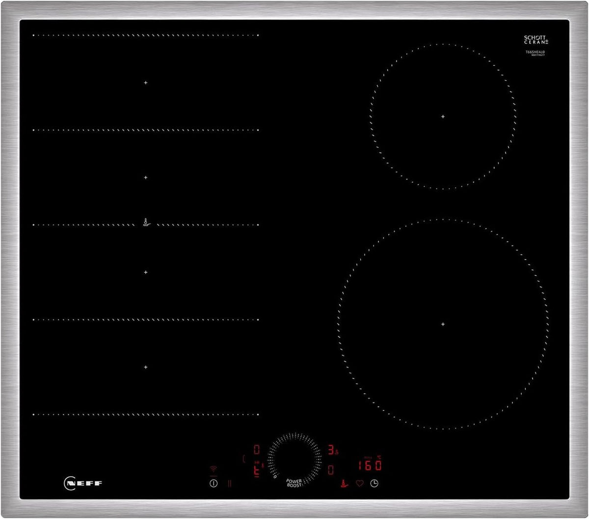 Table de cuisson T66SHE4L0, 60 cm, commande intelligente, noir, induction, vitrocéramique, Neff