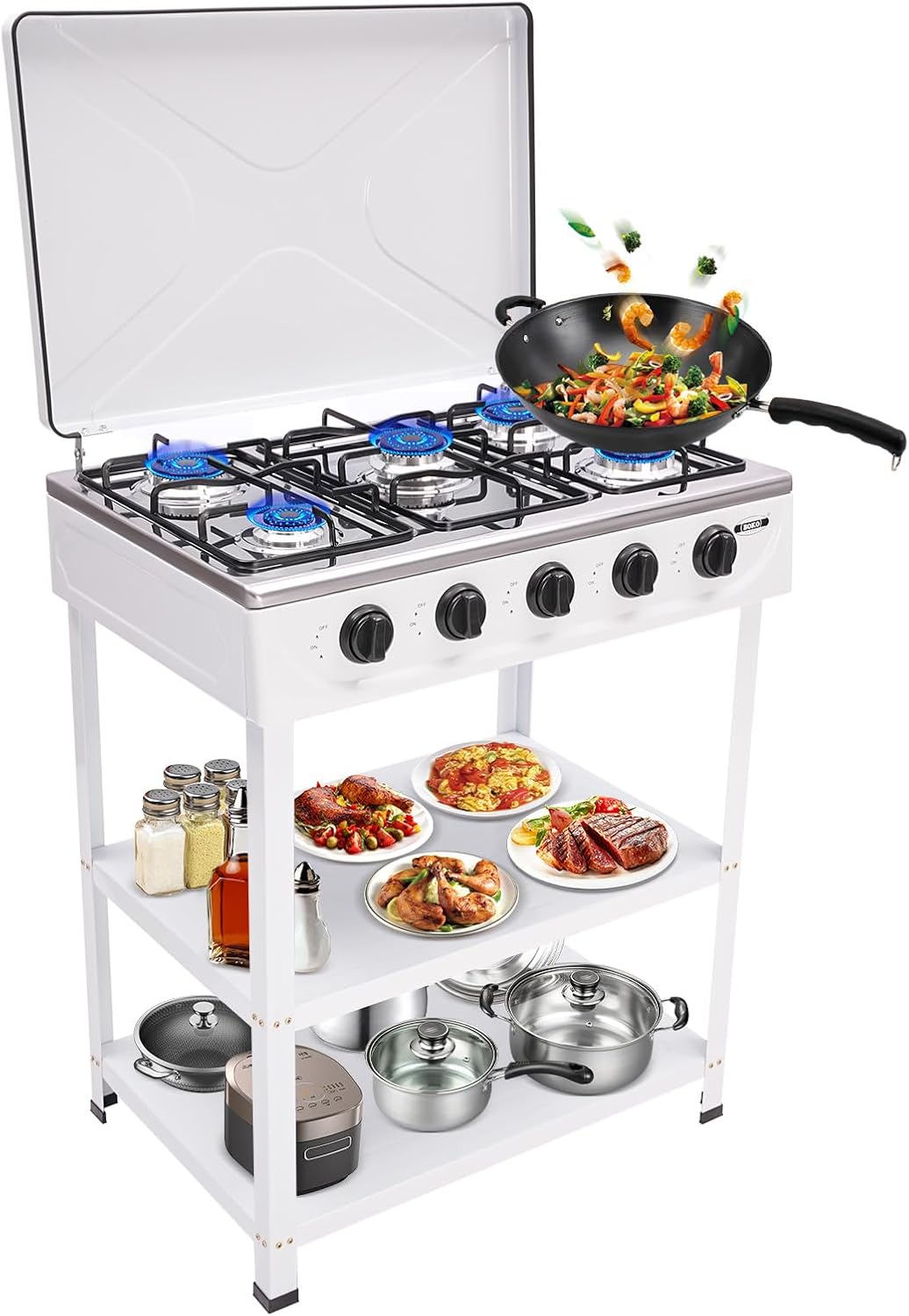 Table de cuisson, à gaz, 5 feux, Donened