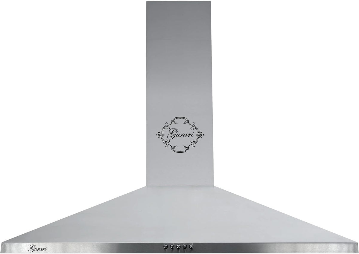 Hotte aspirante, 90 cm, 1000 m³/h, avec éclairage LED, acier inoxydable, métal, noir, 3 vitesses, Gurari
