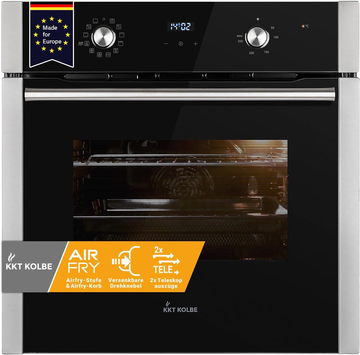 Four BO8810SS, 60 cm, 70 L, 3 kW, encastrable, KKT KOLBE