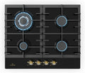 Klarstein table de cuisson, verre, noir, encastrable, gaz naturel, propane, 4 brûleurs