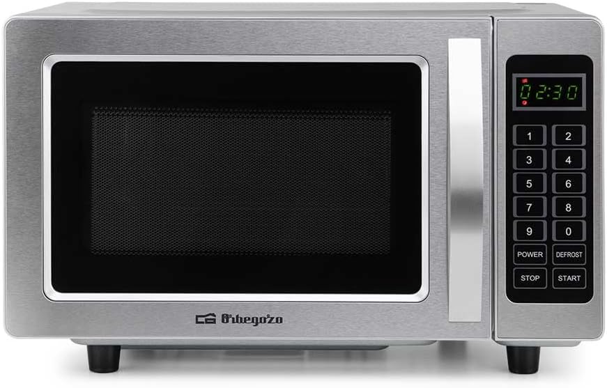 Four à micro-ondes MI 2580, 50,3 × 31,6 × 38,4 cm, 25 L, 1000 W, acier inoxydable, Orbegozo