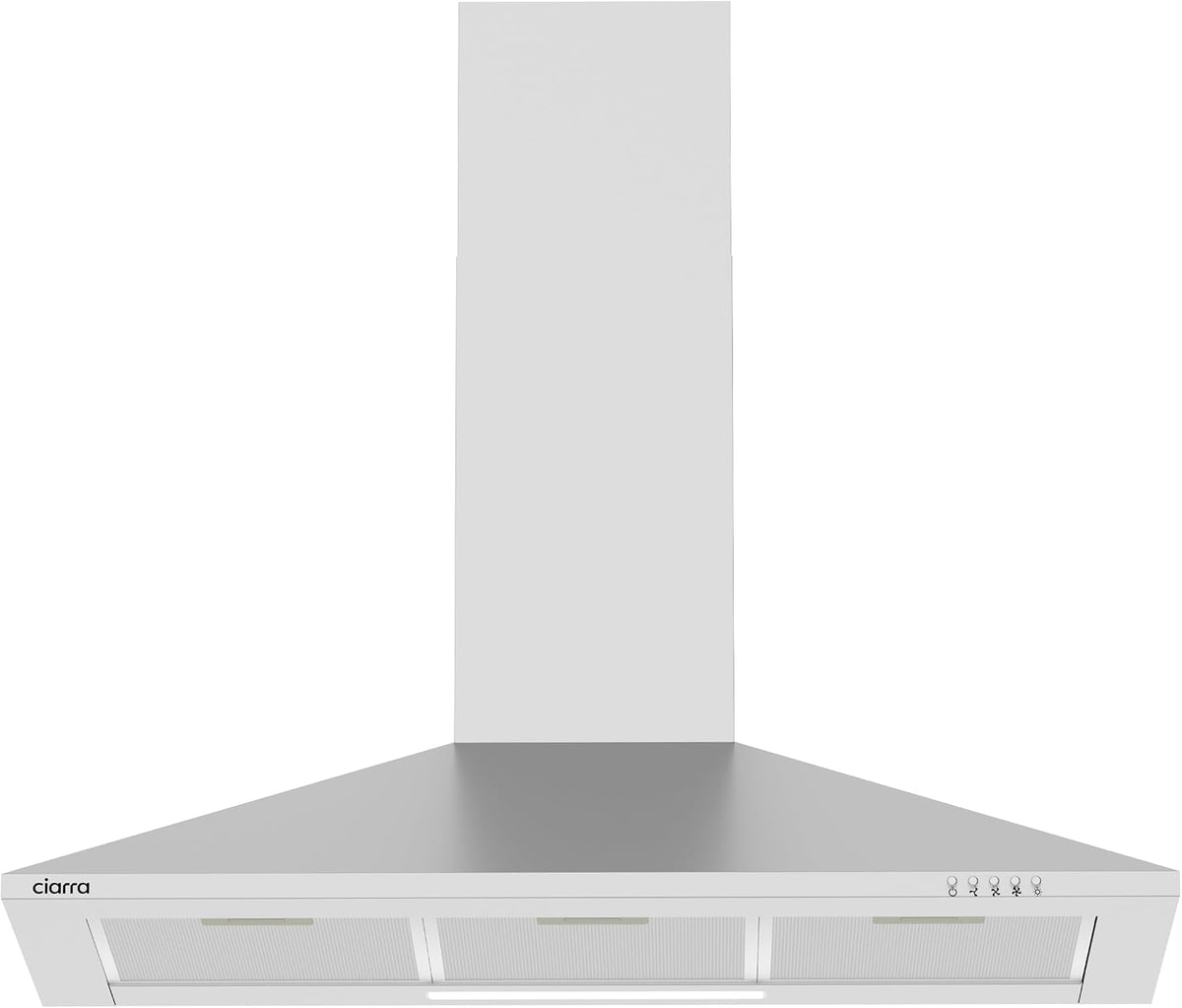 Hotte aspirante, 90 cm, 380 m³/h, acier inoxydable, argent, CIARRA