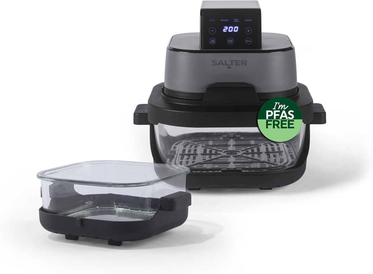 Friteuse sans huile, 4 L, 1500 W, verre, portable, Salter