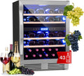KLARSTEIN cave à vin, 129 L, verre, encastrable, 43 bouteilles