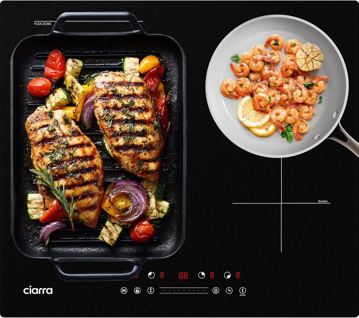 Table de cuisson, 60 cm, 7200 W, induction, 4 feux, CIARRA