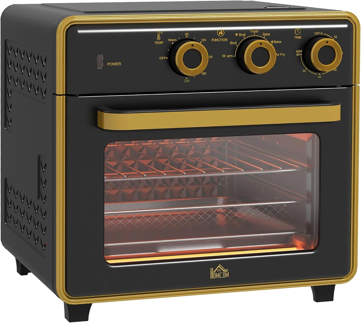 HOMCOM mini-four, 28 cm, 20 L, 1400 W, métal, convection