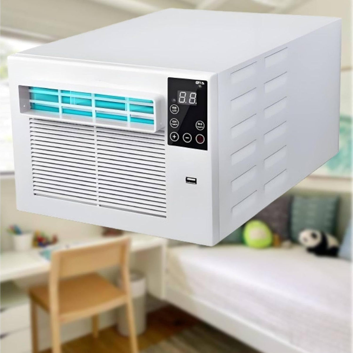 Climatiseur portable R290, 29 × 23 × 46 cm, 1881 BTU, avec télécommande, pour la chambre, MhWrughts