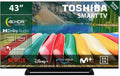 Toshiba 43UV3363DG téléviseur, 109,2 cm, 43 pouces, commande intelligente, noir, 4K Ultra HD
