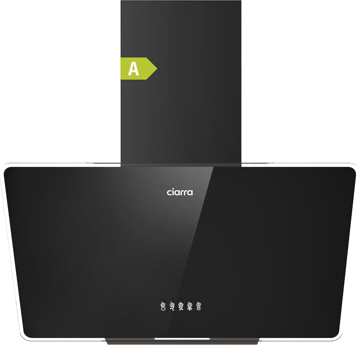 Hotte aspirante, 60 cm, 370 m³/h, noir, 3 vitesses, CIARRA