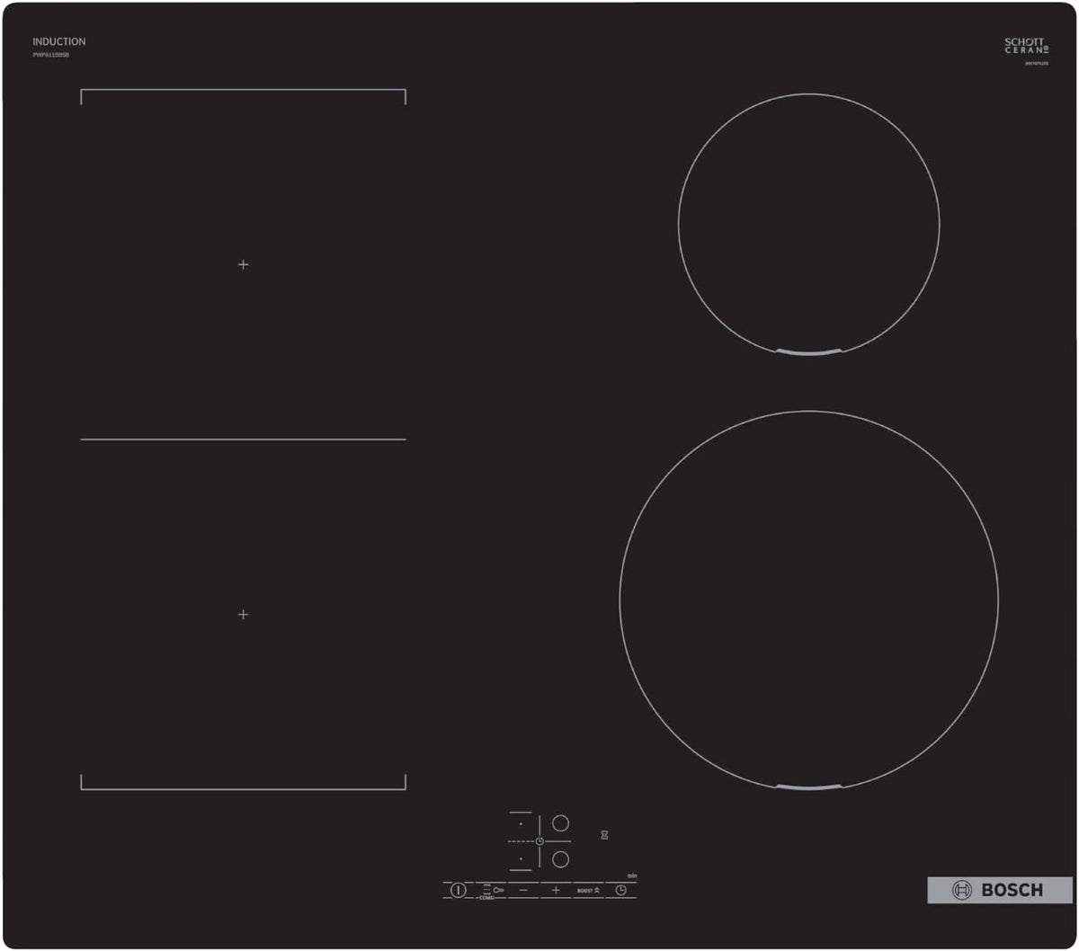 Bosch PWP611BB5B table de cuisson, 60 cm, noir, induction