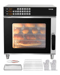 Four à convection professionnel, 58 L, 2800 W, acier inoxydable, 4 niveaux, VEVOR