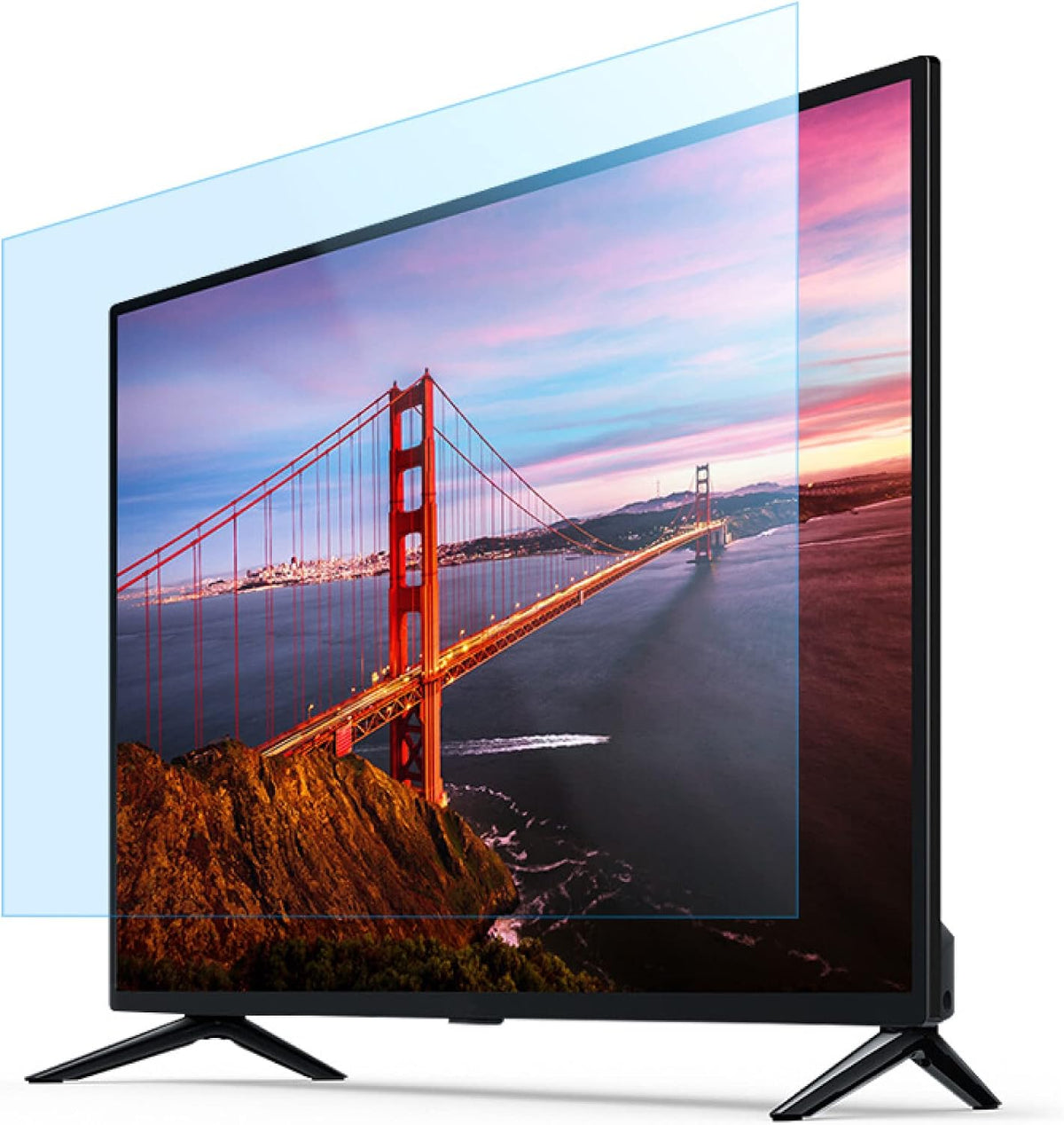 Protection d'écran TV, 1056 × 596 mm, 32–75 pouces, avec éclairage LED, bleu, OLED, QLED, 4K, MJYT